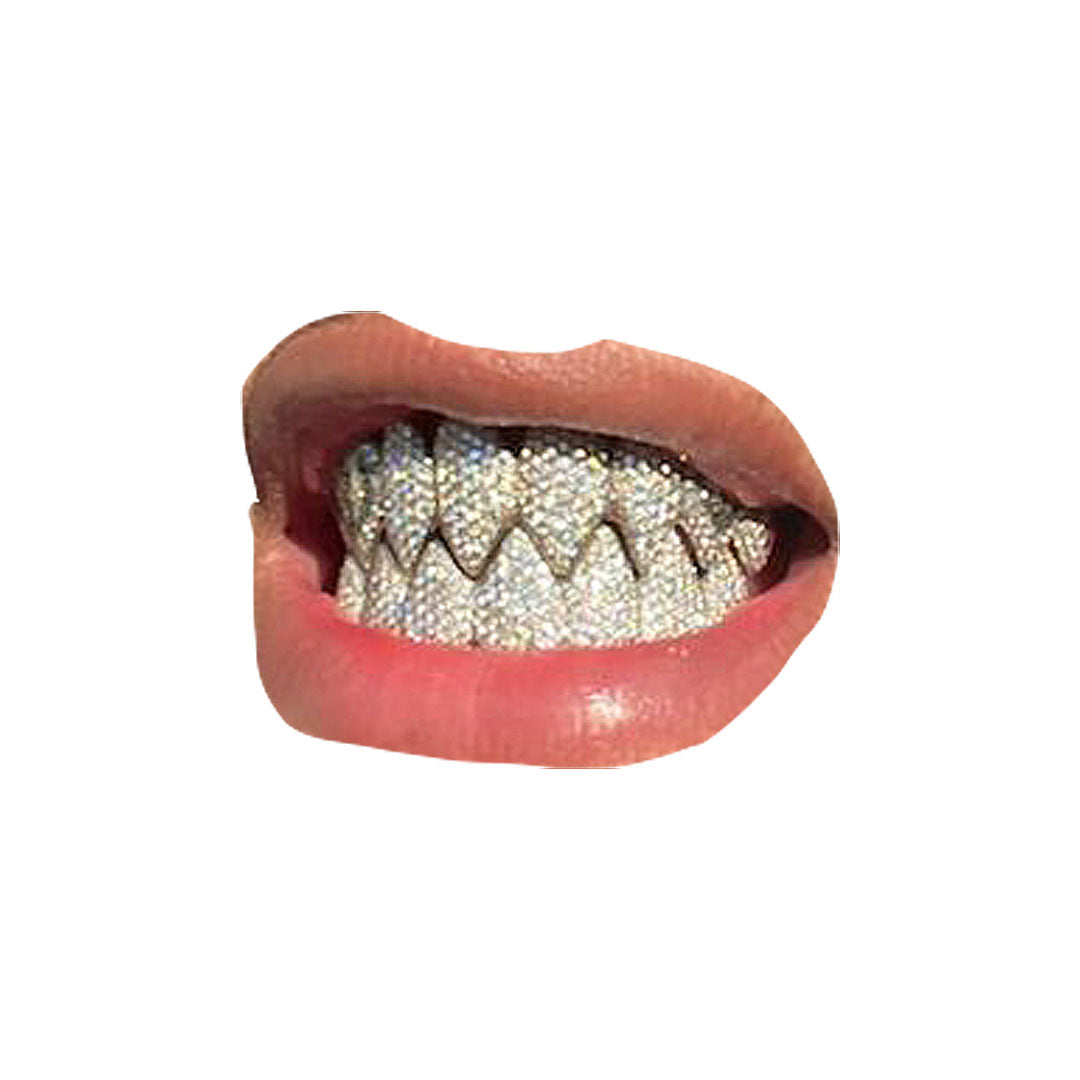 Blinged Out Shark Grillz w/ Protective Layer (Top & Bottom)
