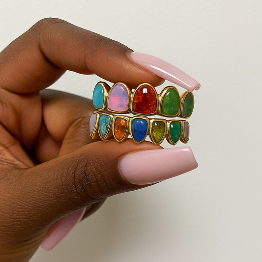 Gem Stoned (6 Top/ 6 Bottom) with Protective Layer Added