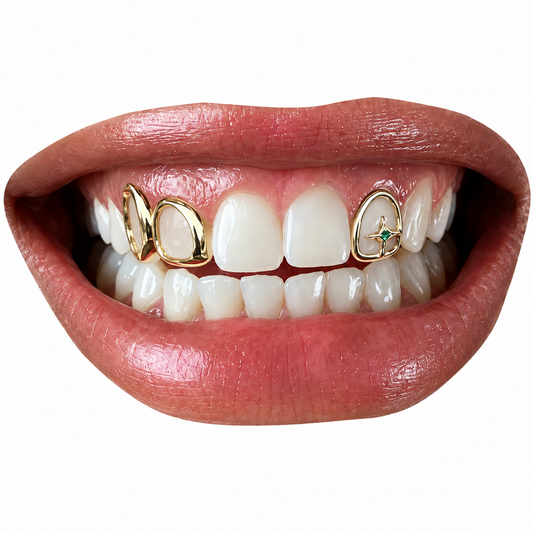 2 Top (Open Face) w/ Single Open Face Bling Star Design with Protective Layer Added
